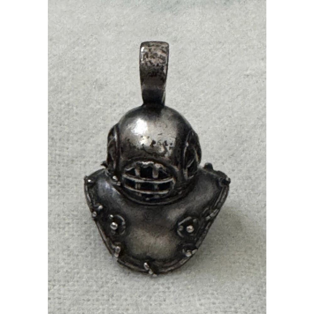 Kabana 925 Sterling Silver Deep Sea Diver Diving Helmet Pendant Navy Diver Charm